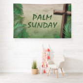 パームスンデーの礼拝バナー（十字架付き） 横断幕 (インサイチュ)