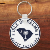 パームズアイルサウスカロライナ州旗のマップ海軍 キーホルダー (裏面)