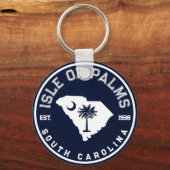 パームズアイルサウスカロライナ州旗のマップ海軍 キーホルダー (正面)