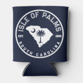 パームズアイルサウスカロライナ州旗のマップ海軍 缶クーラー (正面)