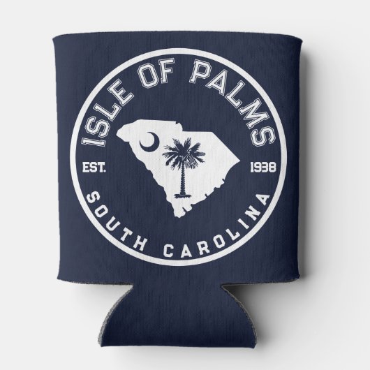 パームズアイルサウスカロライナ州旗のマップ海軍 缶クーラー (裏面)