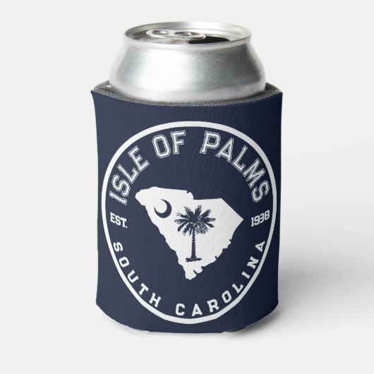 パームズアイルサウスカロライナ州旗のマップ海軍 缶クーラー (缶裏面)