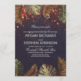 パームズアンドストリングライトビーチ婚約パーティ 招待状