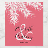 パームズオンホットピンク結婚ズ ワインラベル (シングルラベル)