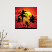 パームズオン熱帯ビーチ ポスター (キッチン)