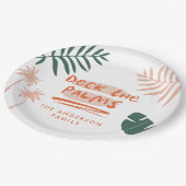 パームズクリスマストロピカルをデッモダンクユニークする ペーパープレート (アングル)