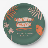 パームズクリスマストロピカルをデッモダンクユニークする ペーパープレート (正面)