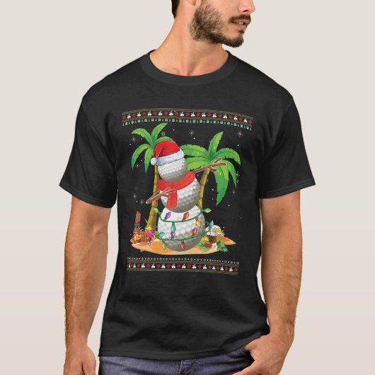 パームズゴルフメリークリスマススポーツセーター醜いクリスマス Tシャツ (正面)