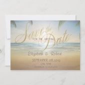 パームズサンセットビーチウェディング  保存の日付 セーブザデート (正面)