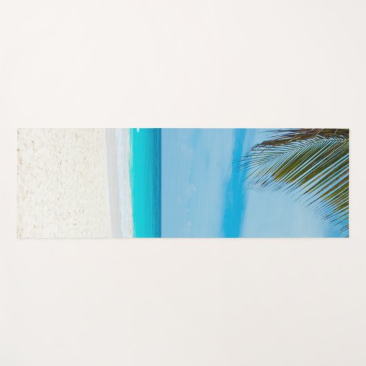 パームズシーサンドブルースカイフィットネスエレガントテンプレート ヨガマット (正面(横))