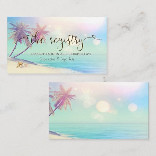 パームズビーチ シェル ウェディングレジストリー エンクロージャーカード (正面/裏面)