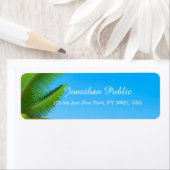 パームズブルースカイモダンハンドスエレガントクリプトテンプレート ラベル (インサイチュ)