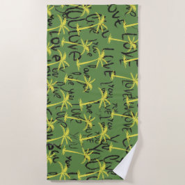 パームズラブユータイポグラフィ ビーチタオル