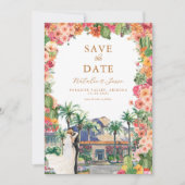 パームズ王室のベスポケ図解入りの、写真付きのイベン結婚ト セーブザデート (正面)