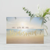 パームズ・サンセットビーチの花嫁の友人へのカード 招待状 (スタンド正面)