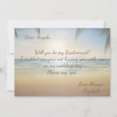 パームズ・サンセットビーチの花嫁の友人カード 招待状 (裏面)