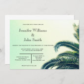 パームタイポグラフィ目的地ウェディング招待状 招待状 (正面/裏面)