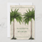 パームツエレガントリーモダングリフォーマルンシック結婚ズ 招待状 (正面)