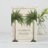 パームツエレガントリーモダングリフォーマルンシック結婚ズ 招待状 (スタンド正面)