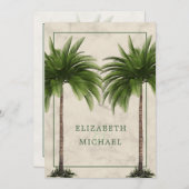 パームツエレガントリーモダングリフォーマルンシック結婚ズ 招待状 (正面/裏面)