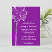 パームツモダンリーパープルブライダルシャワー 招待状 (スタンド正面)