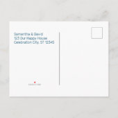 パームツリーがあるパーソナライズされた宝のビーチ 案内ポストカード (裏面)