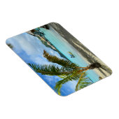 パームツリーとオーバーウォーターリゾート長方形マグネット マグネット (右側)