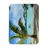 パームツリーとオーバーウォーターリゾート長方形マグネット マグネット (縦)