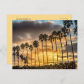 パームツリーとカリフォルニアの夕日 ポストカード (正面/裏面)