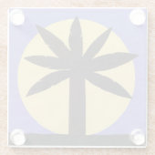 パームツリーとフルムーンデザイン付きガラスコースター ガラスコースター (裏面)