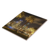 パームツリーとCBD at Night、シドニー、ニューサウス タイル (側面)