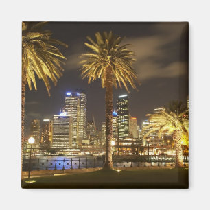 パームツリーとCBD at Night、シドニー、ニューサウス マグネット
