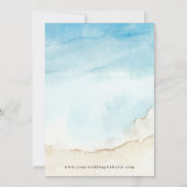 パームツリーのトロピカルな目的地 オーシャンビーチウェディング セーブザデート (裏面)