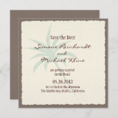 パームツリーのビーチでのSave the Date セーブザデート (正面/裏面)