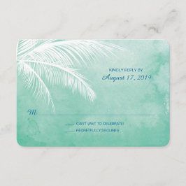 パームツリーの下 | 水彩婚礼返信カード 出欠カード