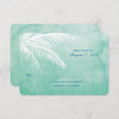 パームツリーの下 | 水彩婚礼返信カード 出欠カード (正面/裏面)