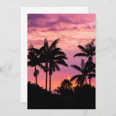 パームツリーの夕日 サンキューカード (正面/裏面)
