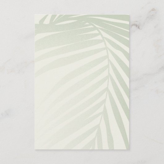 パームツリーの宛先詳細QRコー結婚ド エンクロージャーカード (裏面)