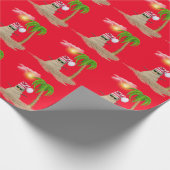 パームツリーの熱帯の雪だるま ラッピングペーパー (角)