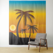 パームツリーの熱帯ビーチの背景 タペストリー (インサイチュ)