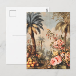 パームツリーをフィーチャーしたビンテージの植物画 ポストカード