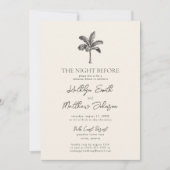 パームツリーアイボリーミニマリストザナイト 招待状 (正面)