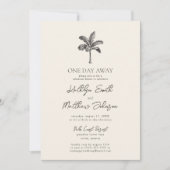 パームツリーアイボリーミニマリストワンデイ遠くに 招待状 (正面)