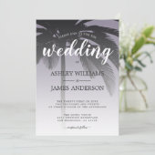 パームツリーアッシュパープルビーチ結婚式 招待状 (スタンド正面)