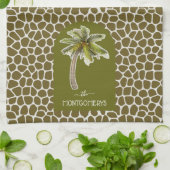 パームツリーアニマルプリント キッチンタオル (折り畳み)