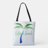 パームツリーアンドストライプビーチトートバッグ トートバッグ (裏面)