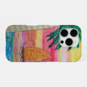 パームツリーアンドセーリングボート iPhoneケース (裏面横)