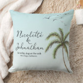 パームツリーアンドバードシンプルビーチ結婚式キープサケ クッション (ブランケット)