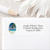 パームツリーウェディング招待状住所 シール (インサイチュ)