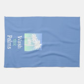 パームツリーウォッシュザパームズビーチアイランドブルーグラデーション キッチンタオル (横)